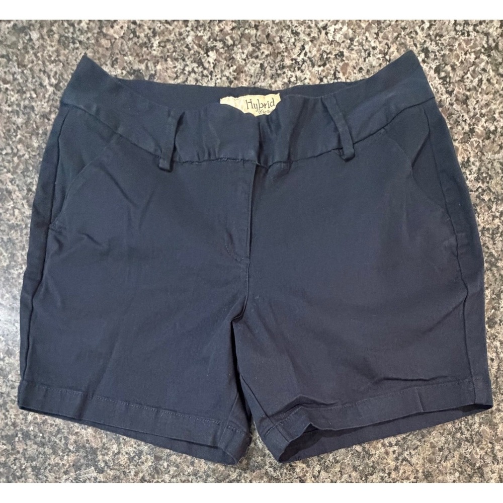 Hybrid & Company Womens‎ Navy Blue Stretch Cotton Chino Shorts Size 15 B85